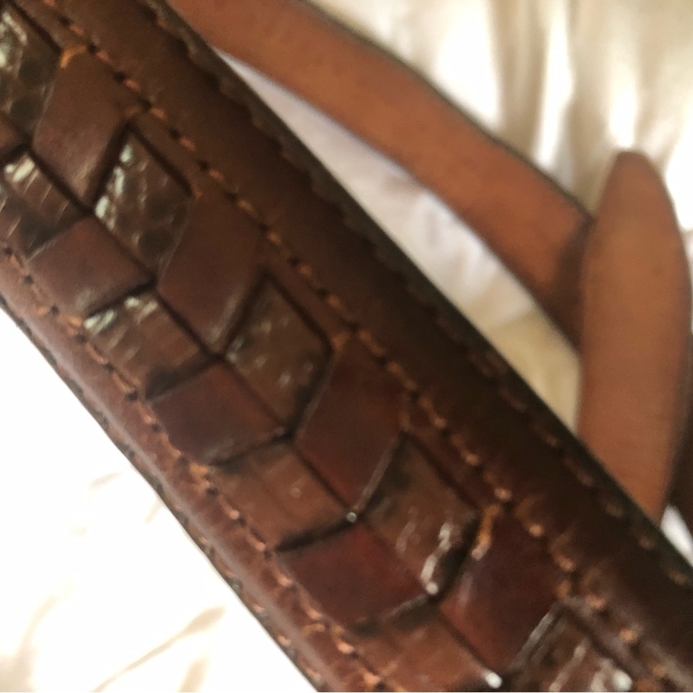 Bragano Men's Brown Woven Leather Bag Strap